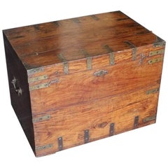 19th Century Anglo-Indian Small Teak Chest