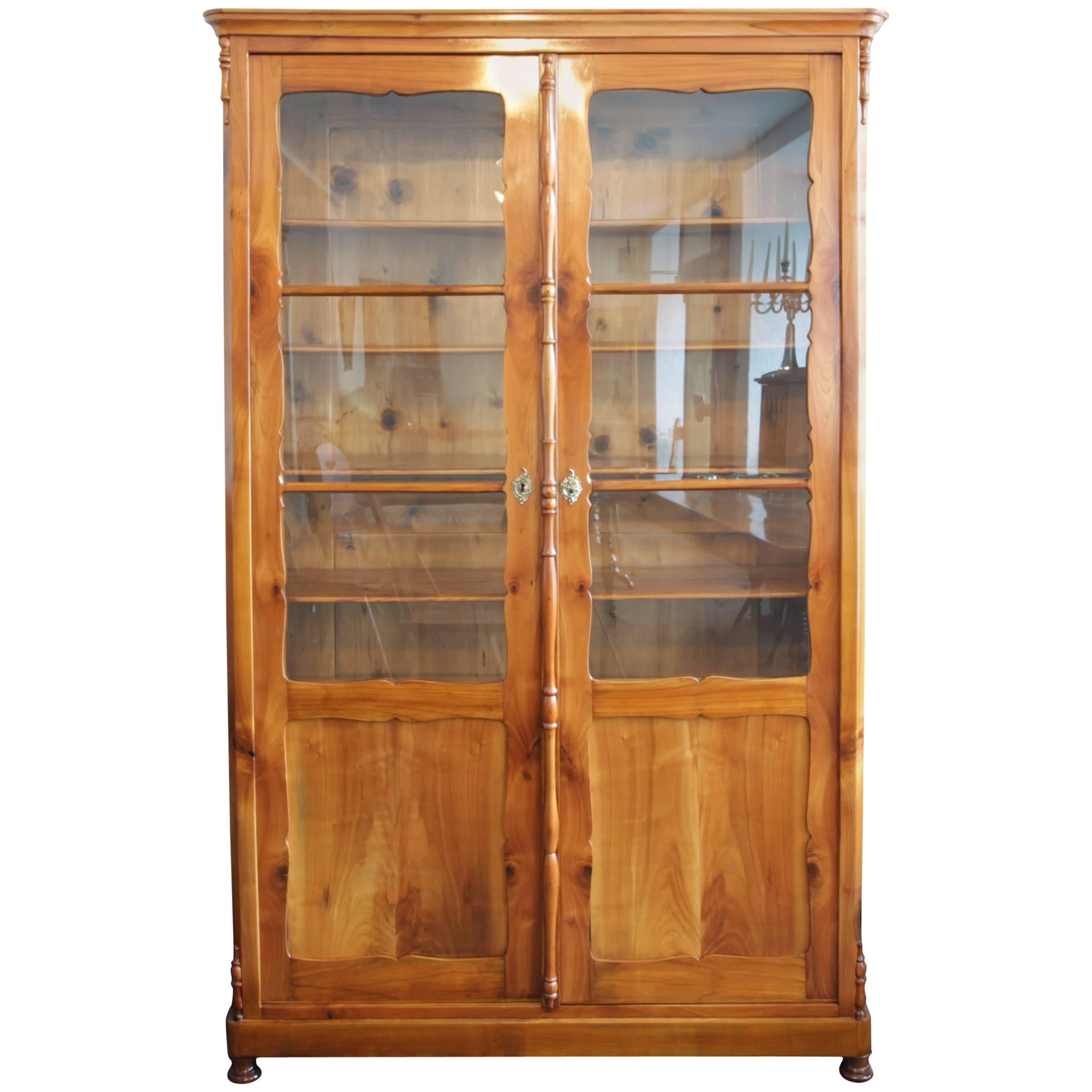19th Century Late Biedermeier Cherrywood Bookcase from Germany