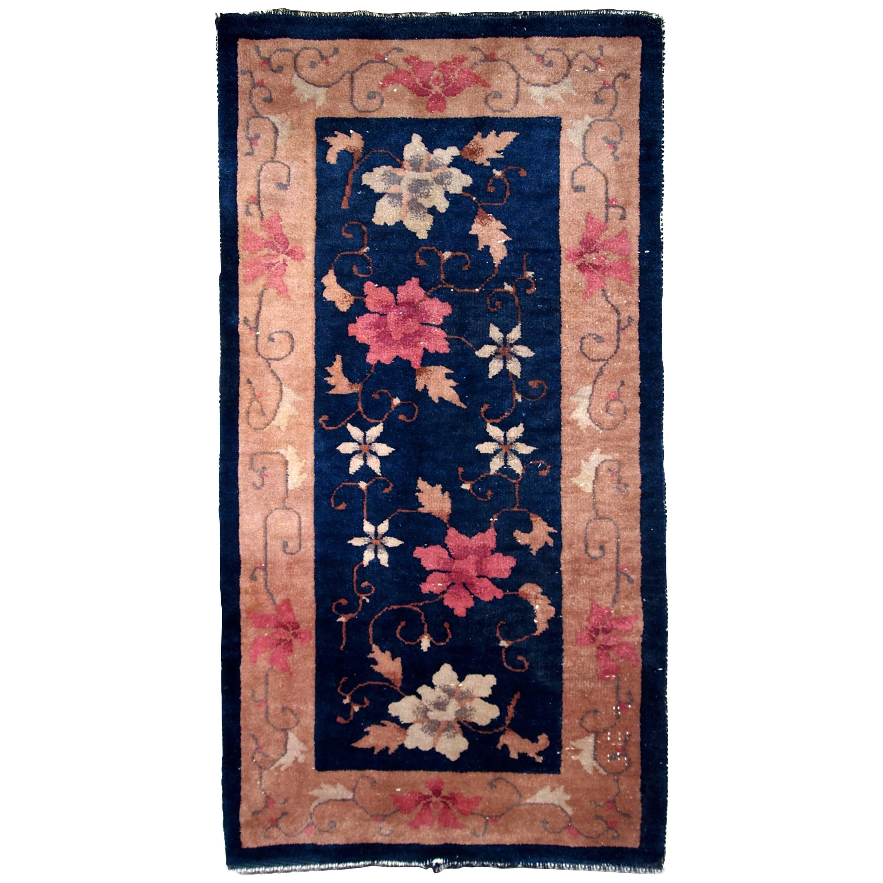 Handmade Antique Chinese Art Deco Rug, 1920s, 1B608 For Sale