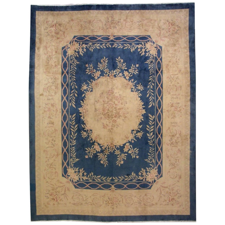 Antique Small Art Deco Chinese Rug 24” x 30”