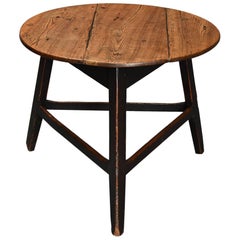 Mid-19th Century Ash Cricket Table with Original Painted Base