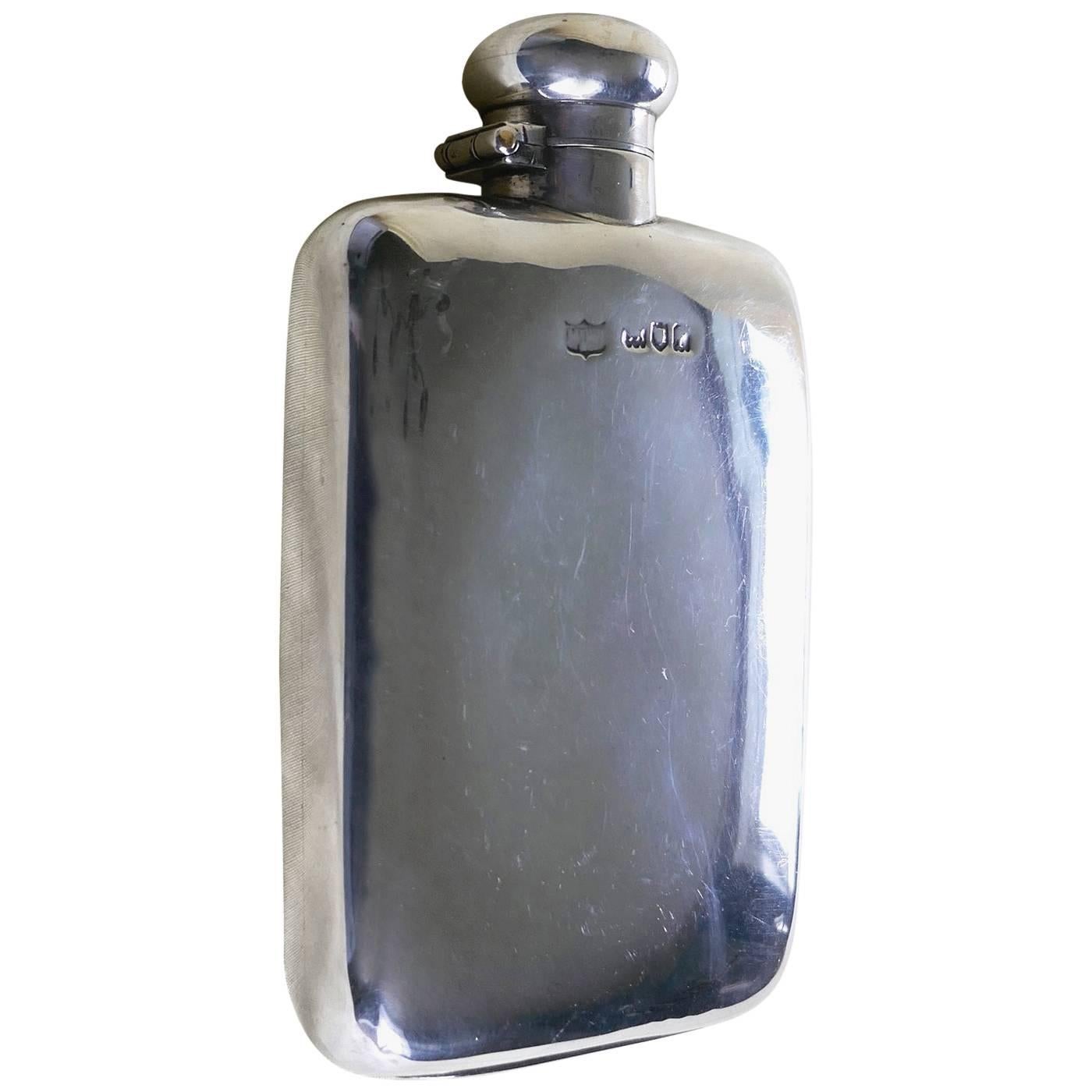 Silver Hallmarked Hip or Pocket Flask, 1906