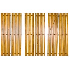 Retro Set of Three Pairs of Charlotte Perriand Slat Doors, circa 1950, France