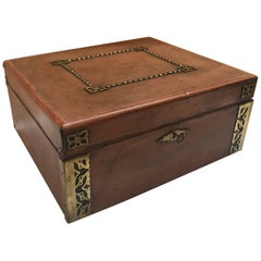 Leather and Brass Document Box from Baker Napp and Tubbs