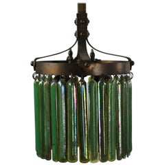 Antique Tiffany Glass Pendant Light