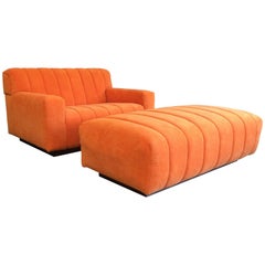 Oversized Channel Sofa and Ottoman
