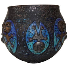 Vase en poterie de studio Edwin et Mary Scheier