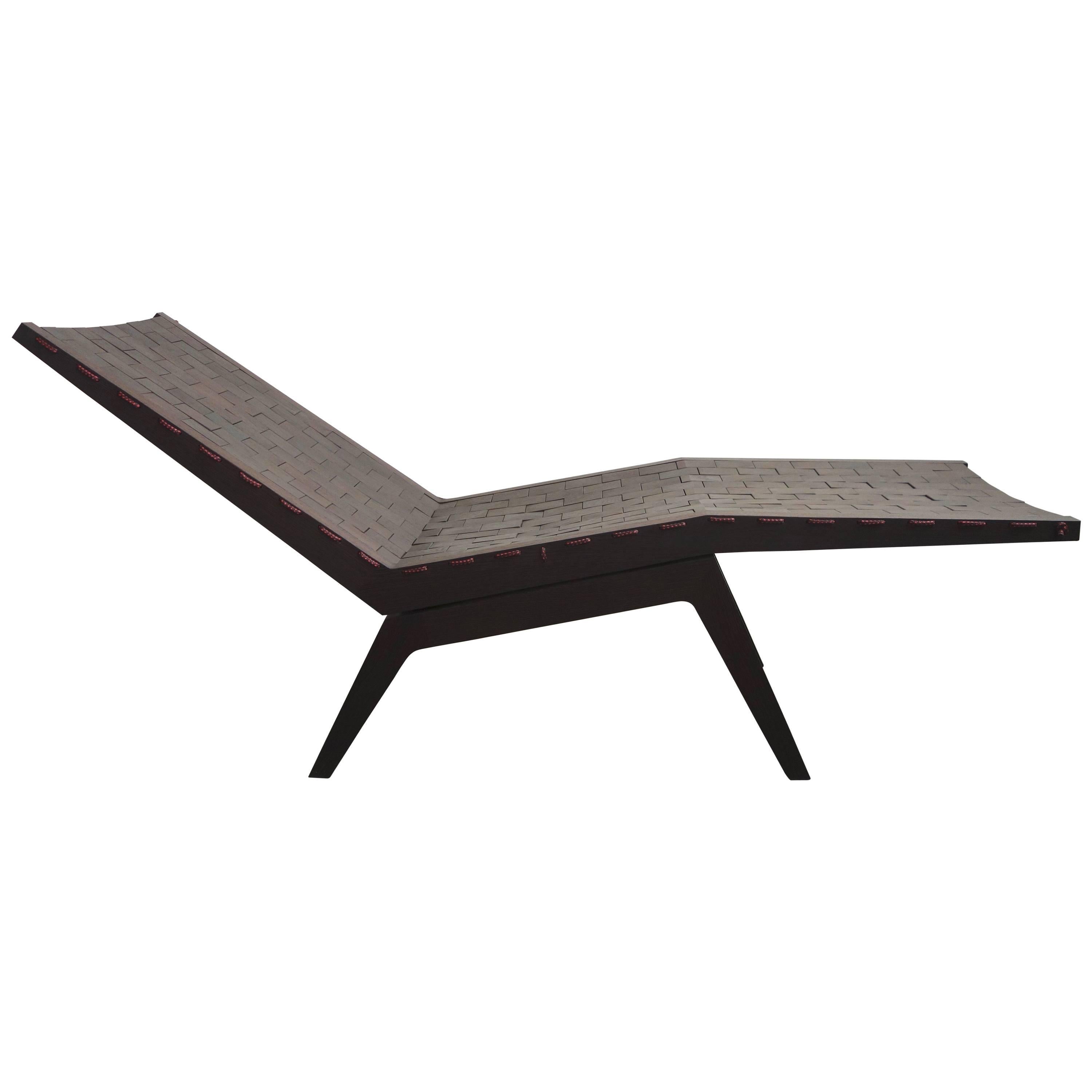 Handcrafted Modern Wenge RB Chaise Lounge For Sale