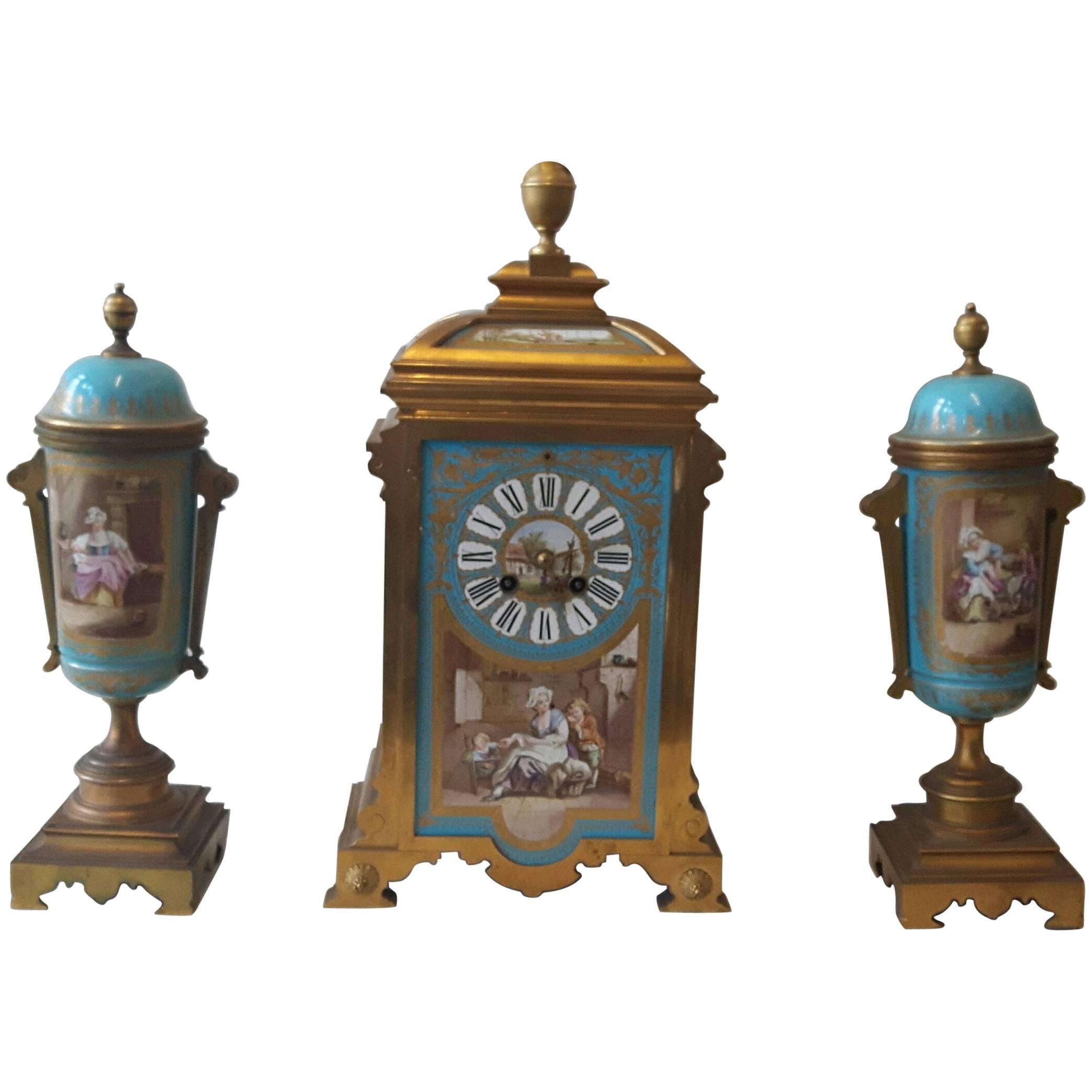 19th Century Sevres-Style Garniture For Sale