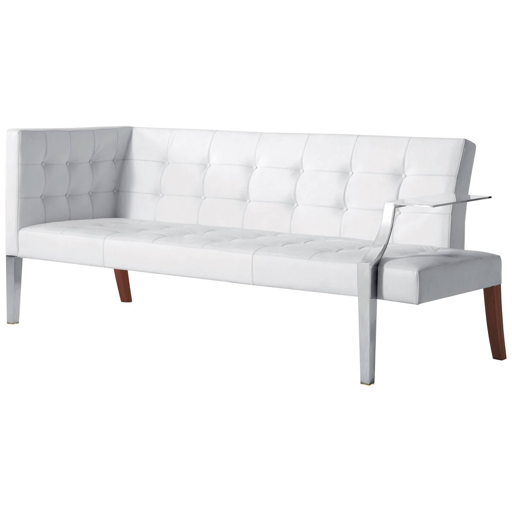 Sofa Monseigneur in White Leather Designed by Philippe Starck for Driade For Sale