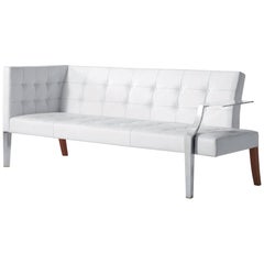 Sofa Monseigneur in White Leather Designed by Philippe Starck for Driade