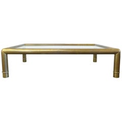 Brass and Glass Coffee Table by Mastercraft