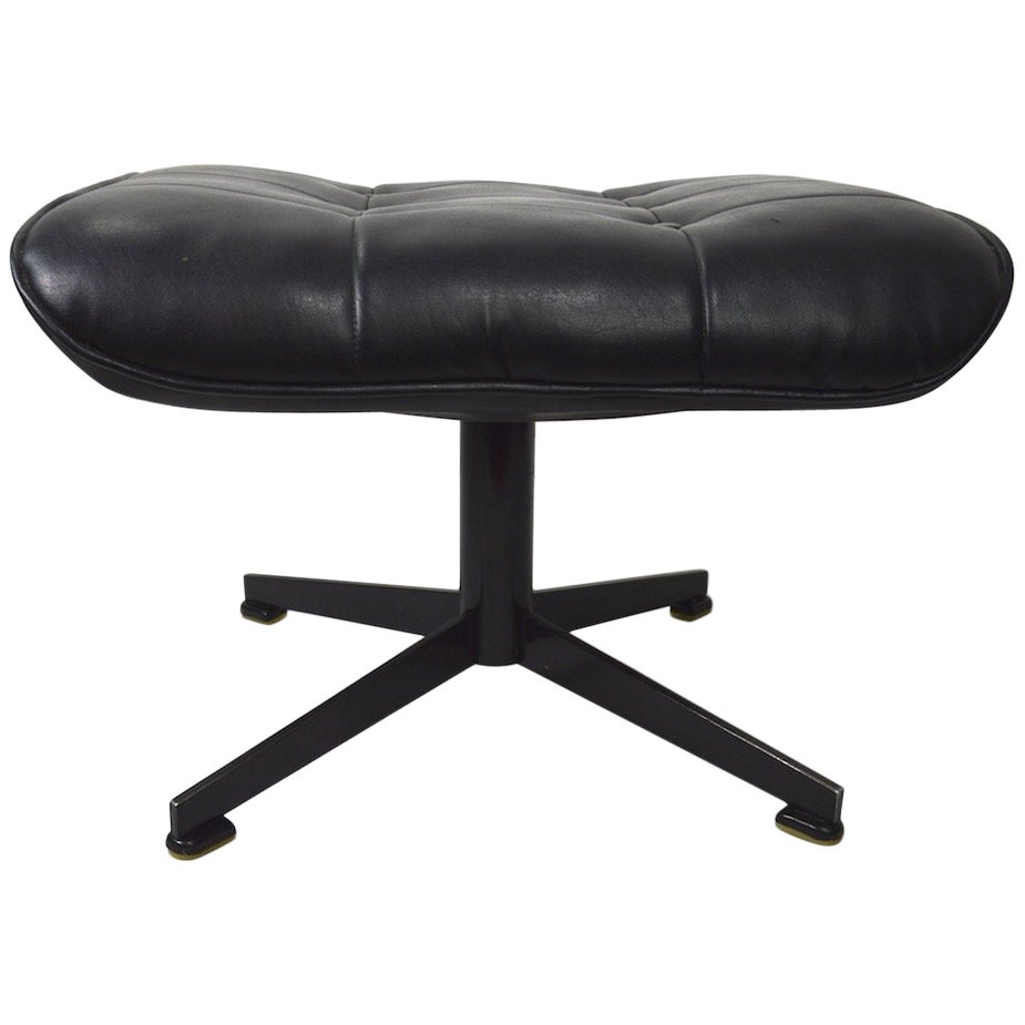 Danish Mid Century Modern Teak and Suede 3 Legged Stool Ottoman at 1stDibs