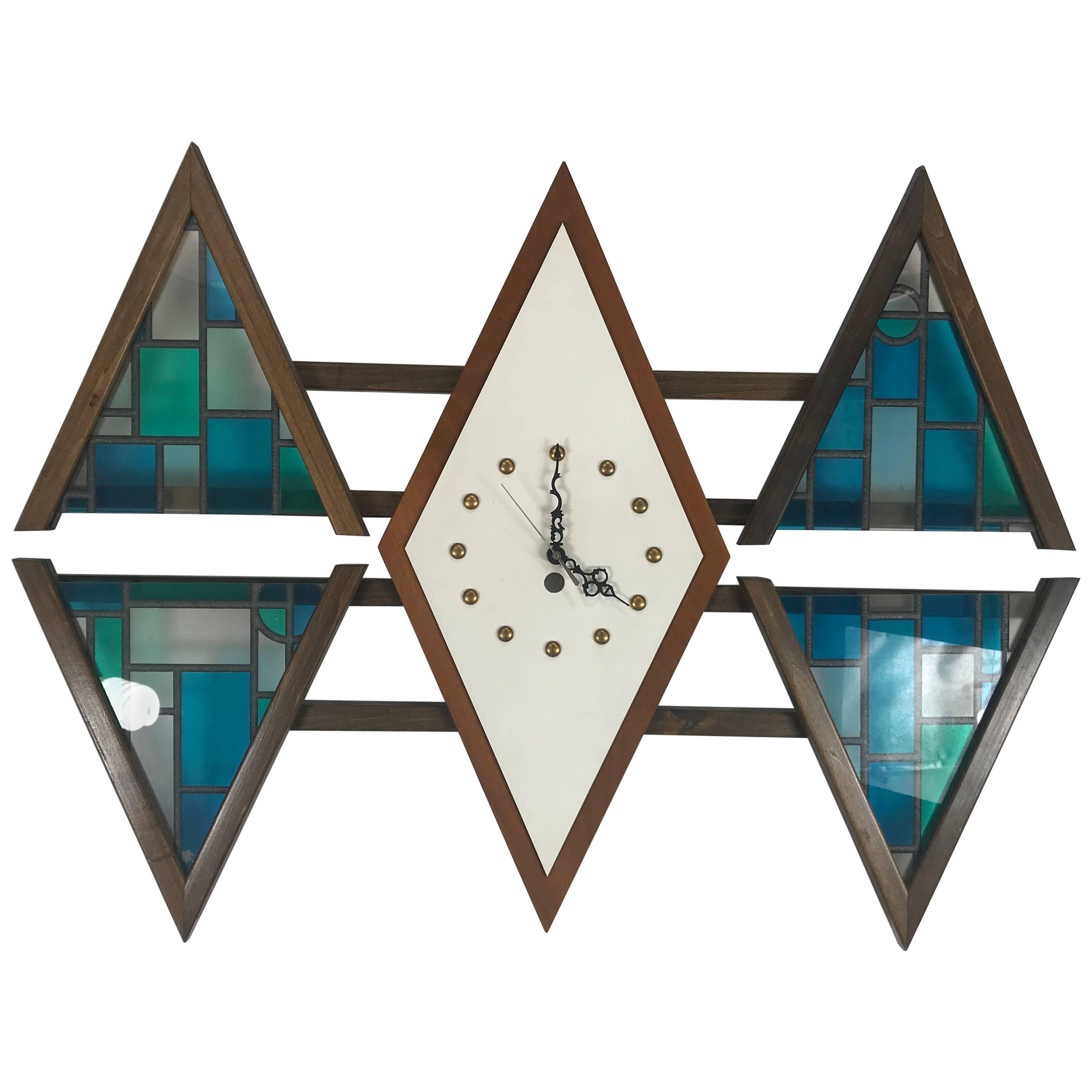 Mid-Century Modern "Diamond" Wall Clock by Penthouse Art Creations