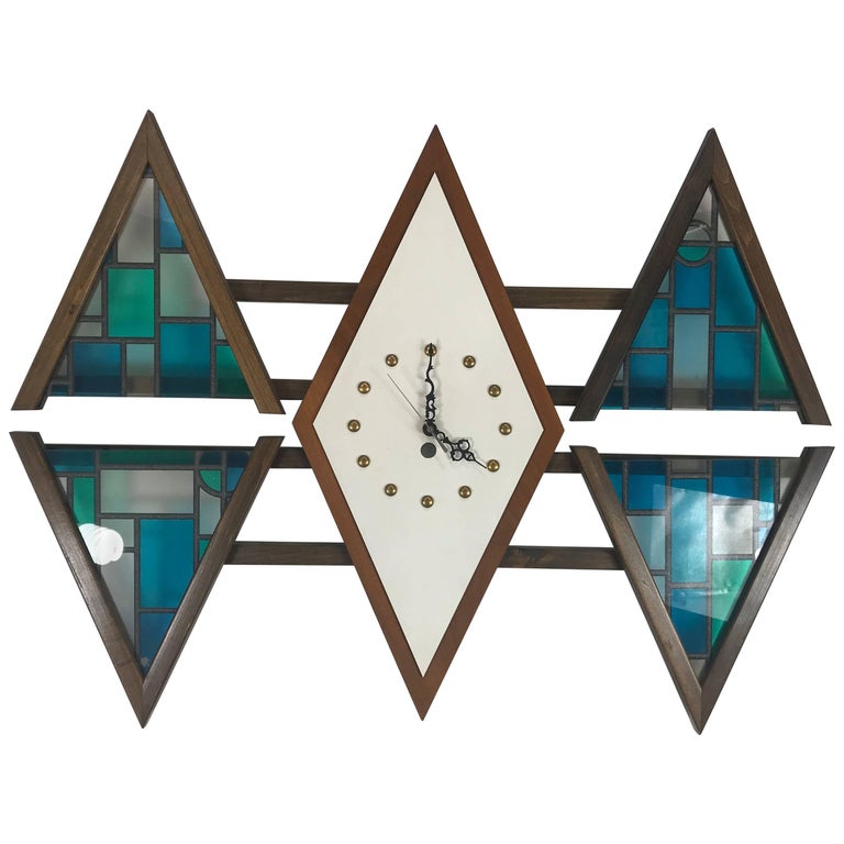 MidCentury Modern "Diamond" Wall Clock by Penthouse Art Creations at
