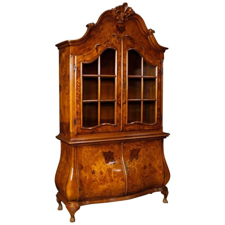 Italian Display in Inlaid Wood from 20th Century For Sale at