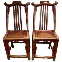 Pair of Chinese Scroll Chairs