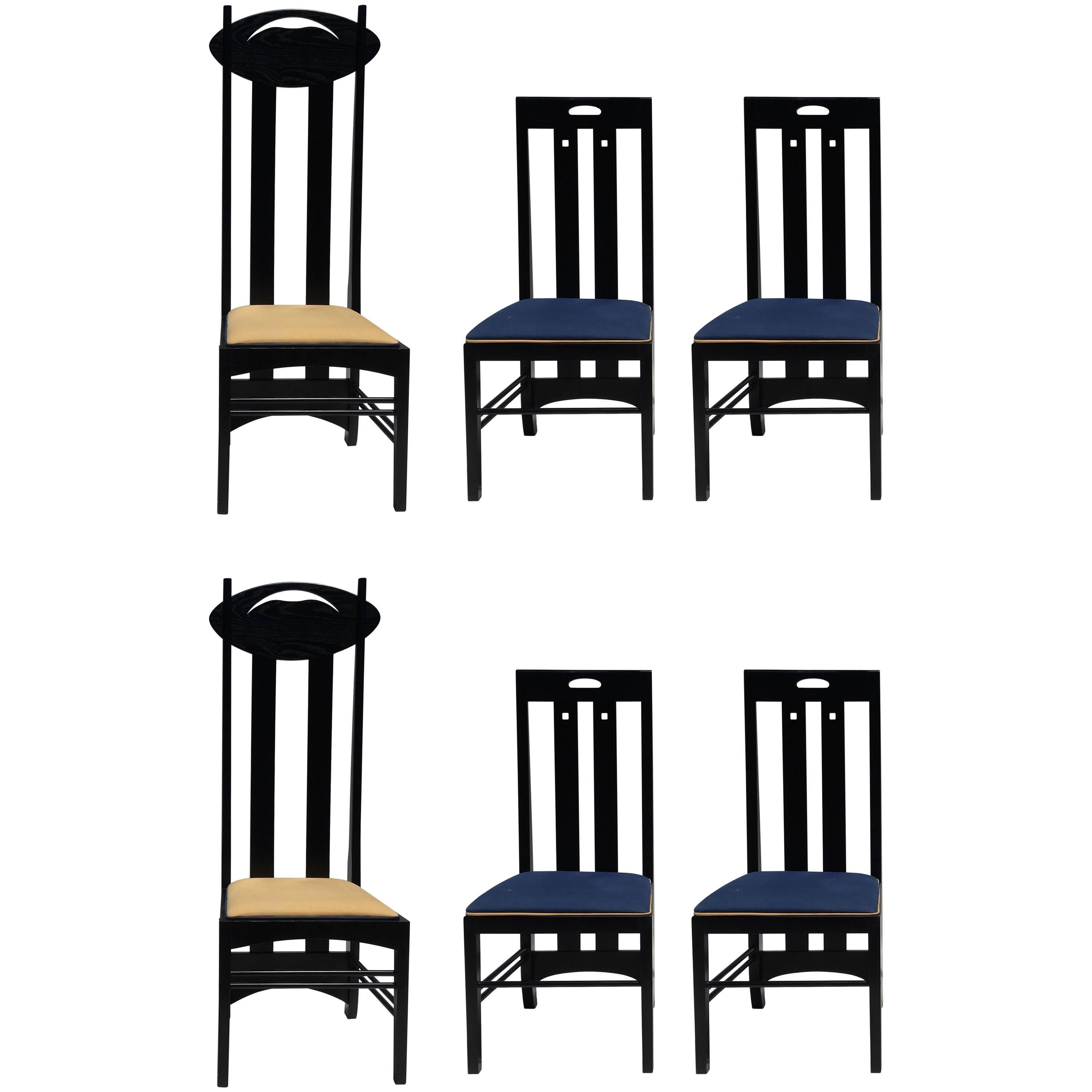 Six Charles Rennie Mackintosh Chairs by Cassina