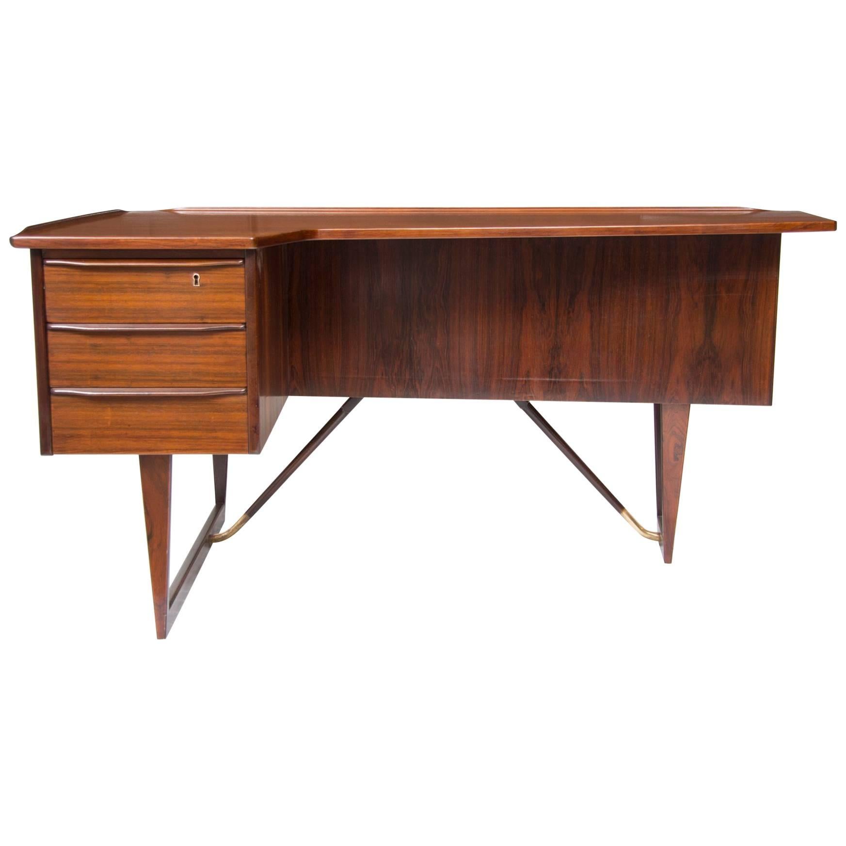 1960s Rosewood Desk with Secret Bar by Peter Lovig Nielsen