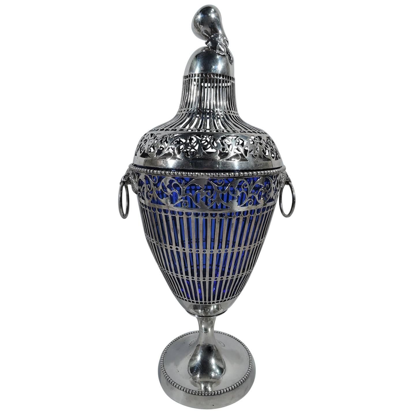 Antique Neoclassical English-Imported German Sterling Silver Urn