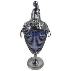 Antique Neoclassical English-Imported German Sterling Silver Urn