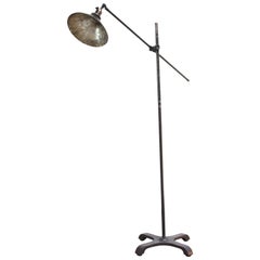 Vintage Industrial Articulating Floor Lamp by O.C. White