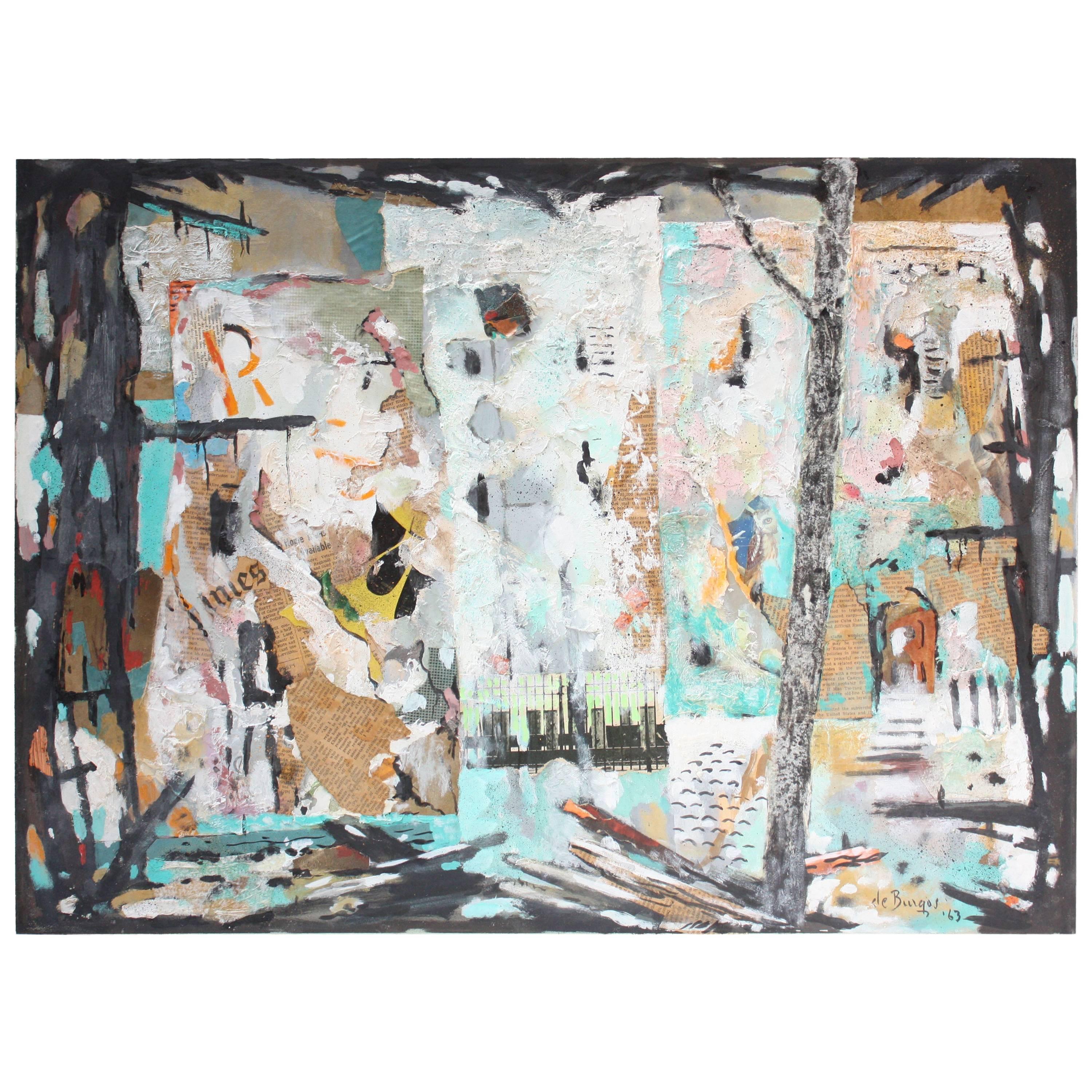 Ralph de Burgos Mixed-Media Abstract Collage For Sale