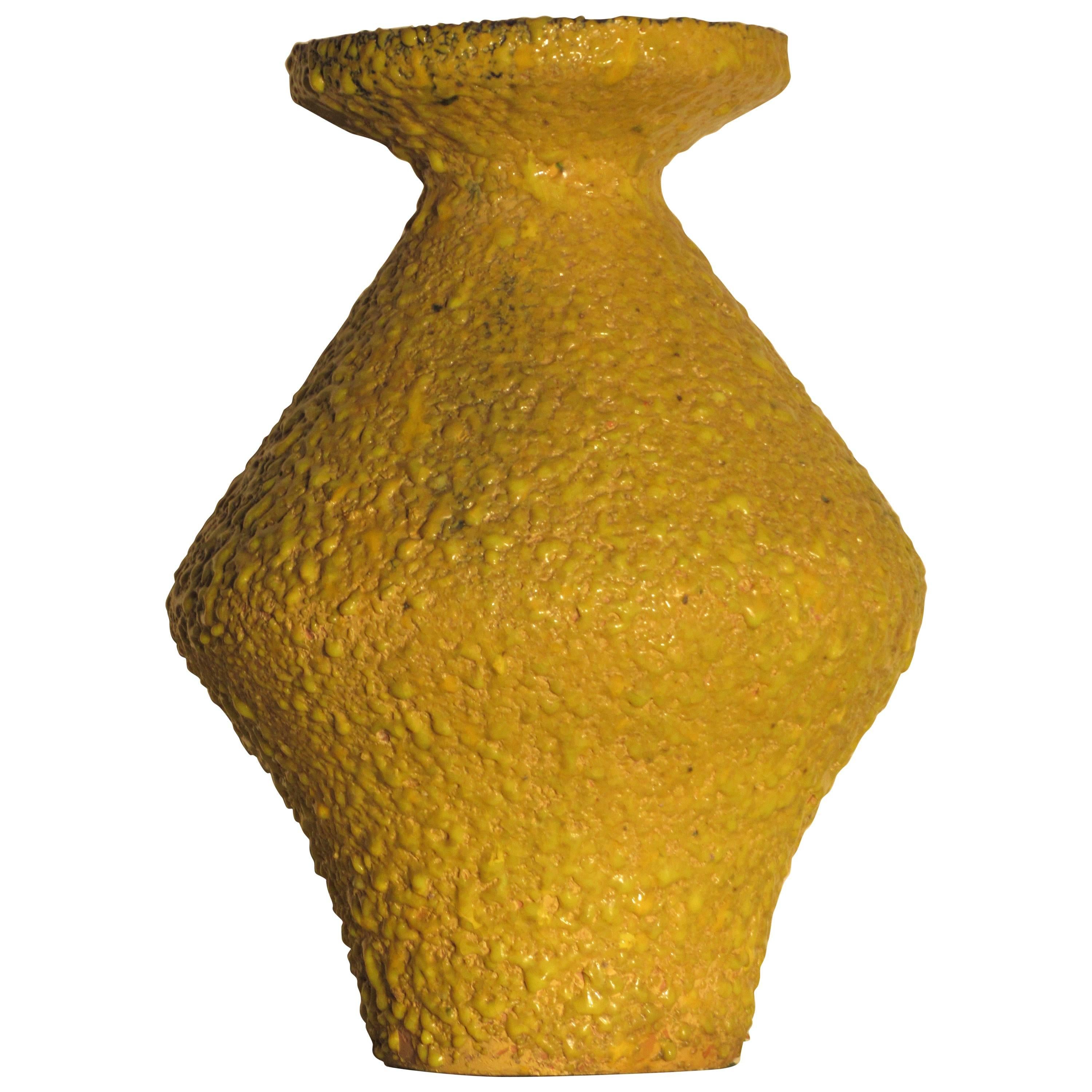 Modernist Italian Pottery Brilliant Volcanic Glaze Vase