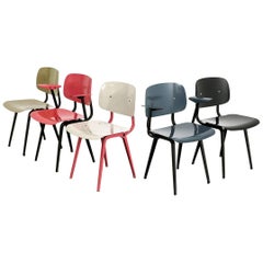 Set of Five Different Colors Friso Kramer Revolt Chairs, 1953