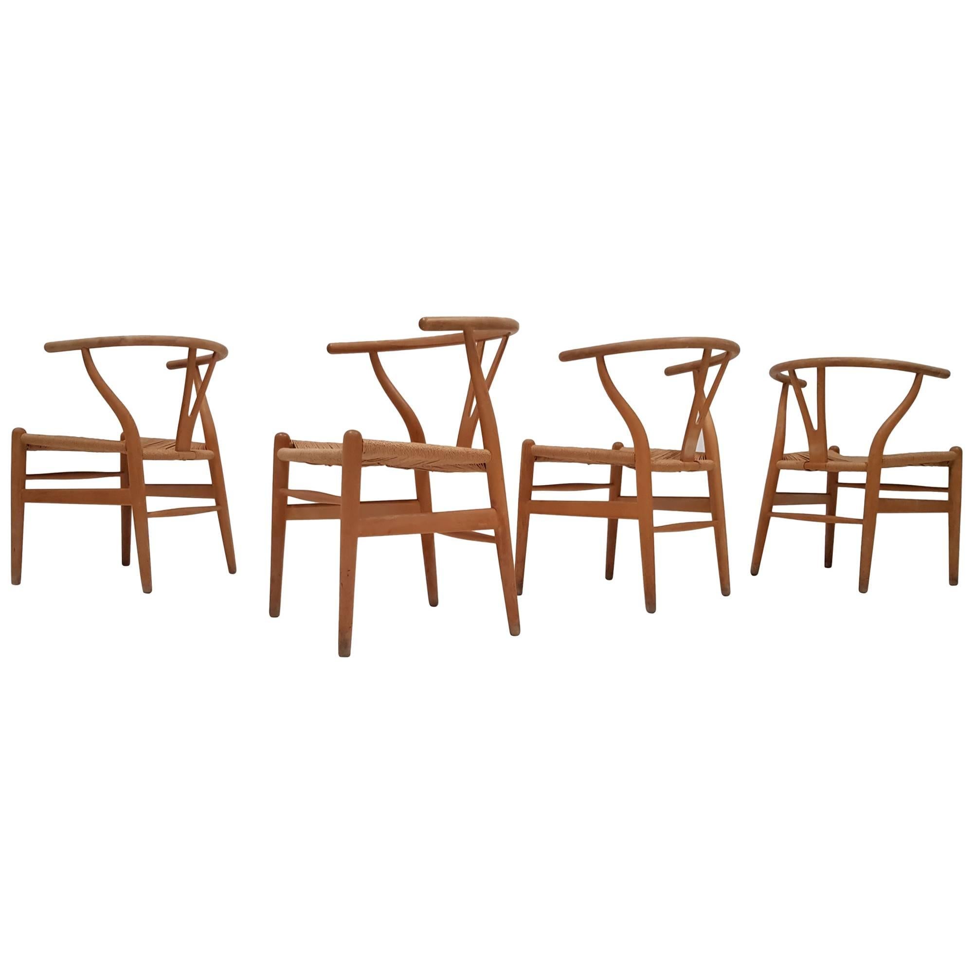 Set of Four Iconic Vintage Danish Hans J. Wegner CH24 'Wishbone' Chairs