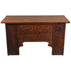 Attractive Arts And Crafts Carved European Trunk, circa 1910