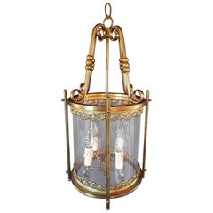 French Brass Hall Lantern, 1930