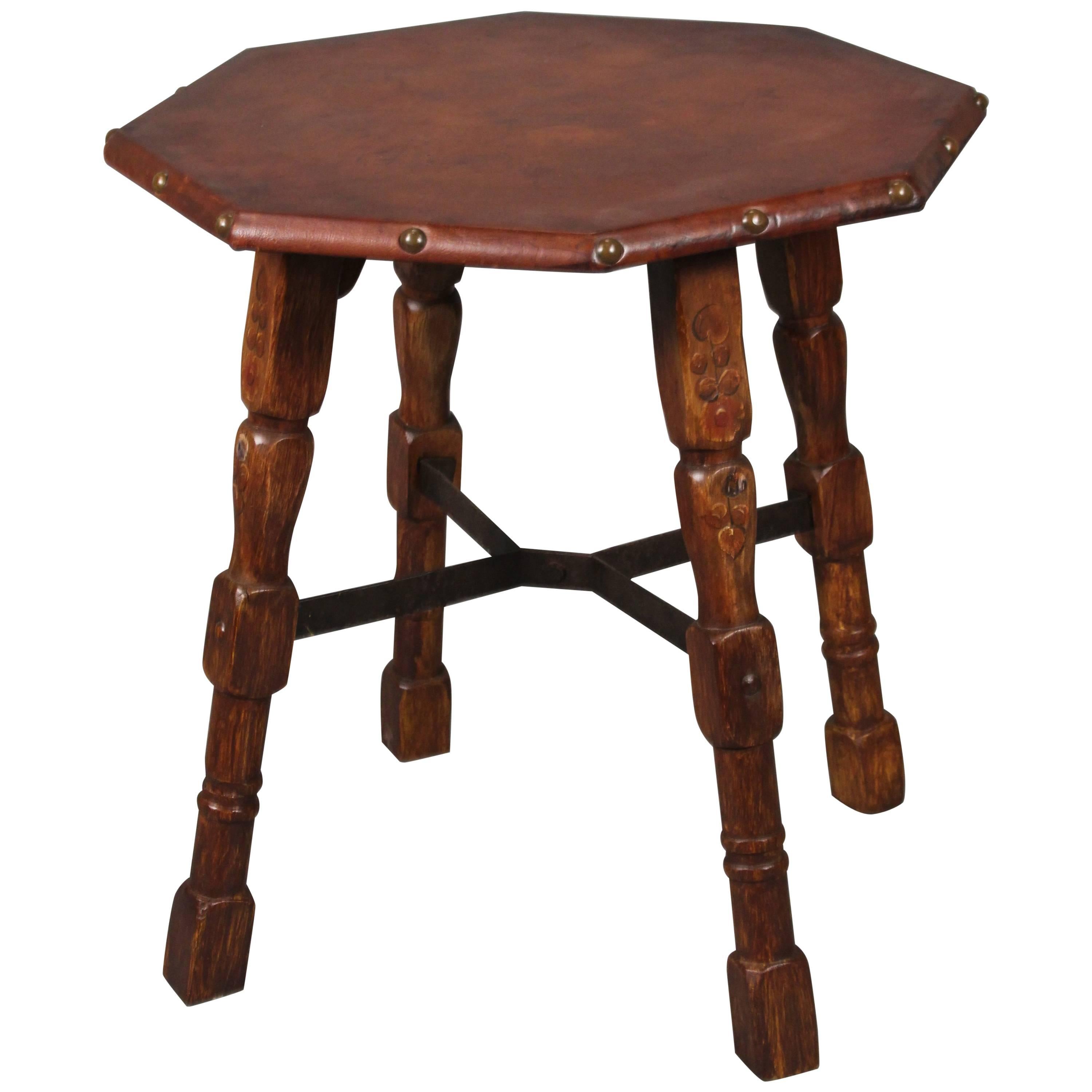 California Rancho Style Table with Iron Stretcher