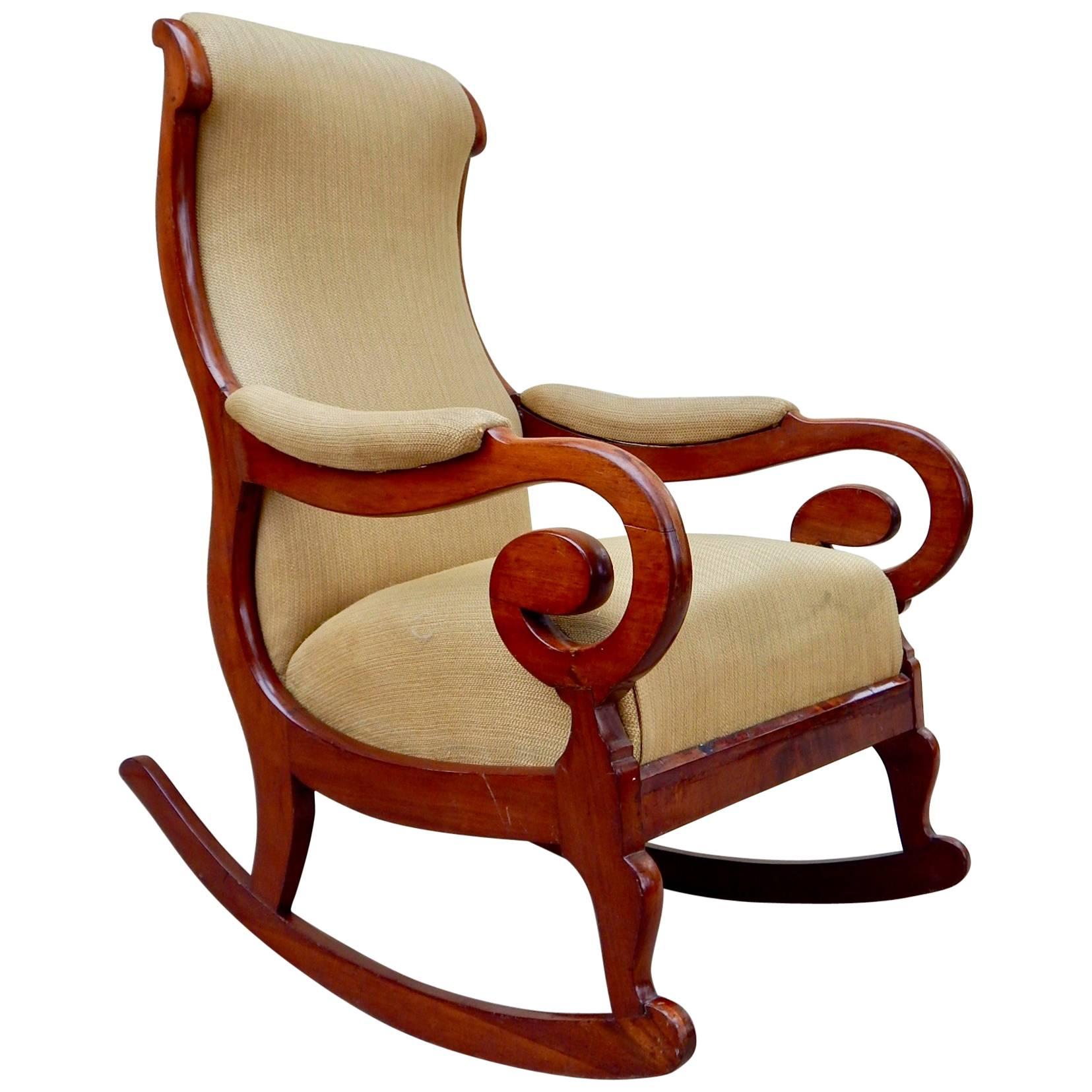 Swedish Biedermeier Rocking Chair, circa 1850 For Sale