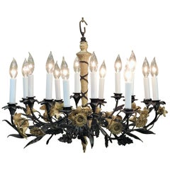 Neoclassical Style Foliate 14-Light Chandelier, France, circa 1905