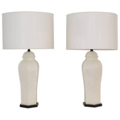 Pair of Blanc de Chine Jar Form Table Lamps