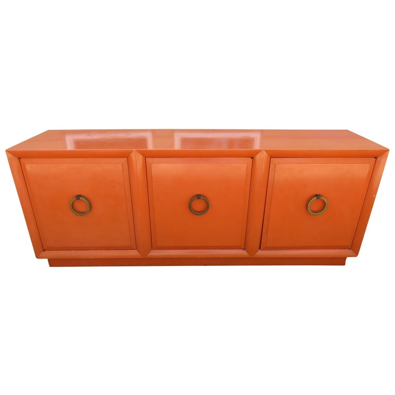 Wonderful Hermes Orange T H Robsjohn Gibbings Widdicomb Credenza