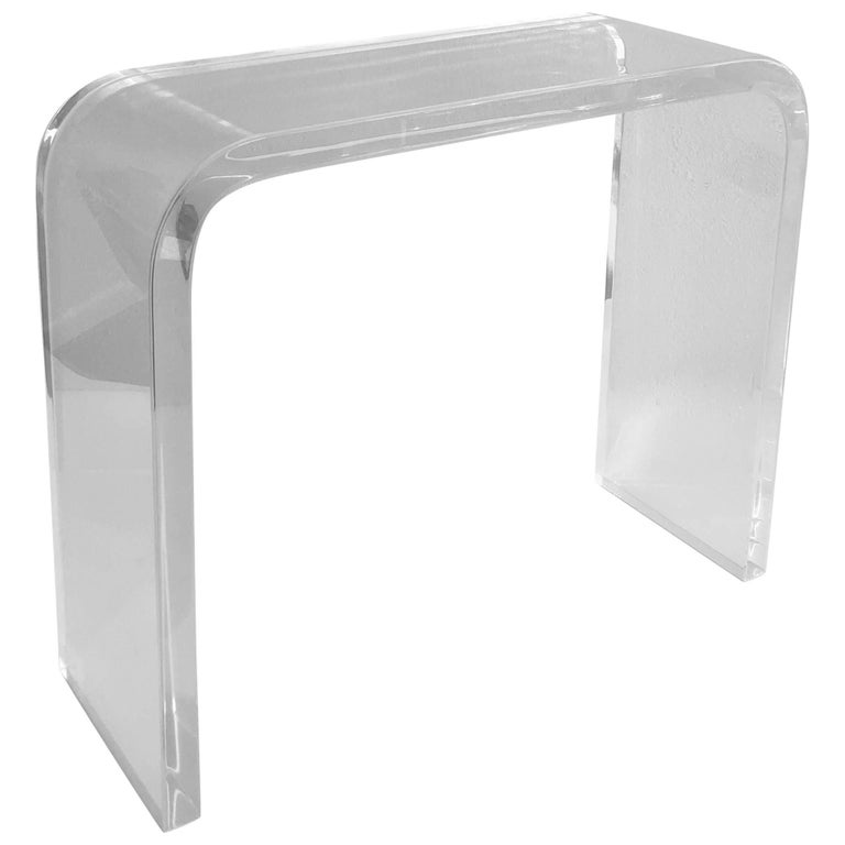Clear Lucite Waterfall Console Table by Charles Hollis Jones at 1stDibs