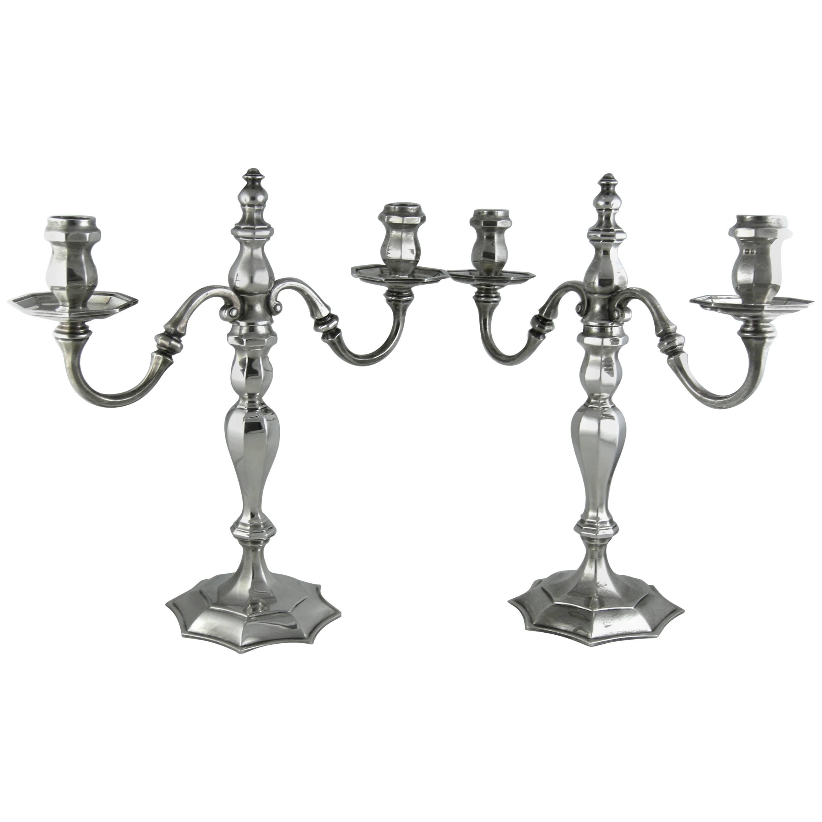 Sterling Tiffany & Co. 'London', Candelabrum, 1960, Pair For Sale