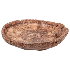 Large Rustic Teak Bowl Fashioned from an Old Mortar, Java, Late 20th Century