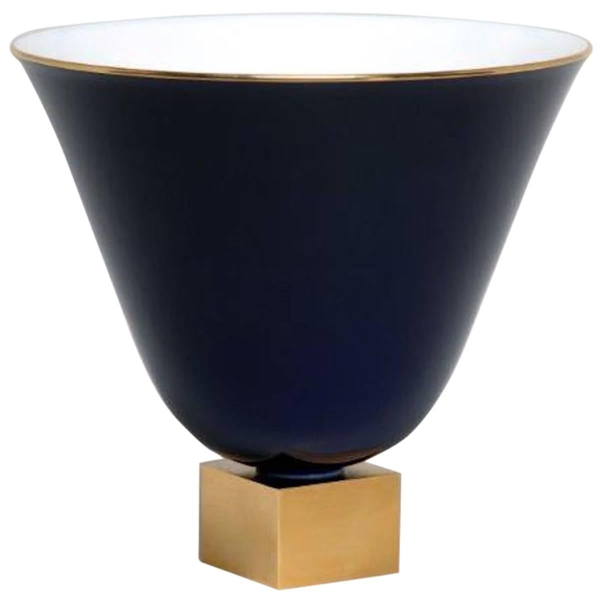 Blue French Porcelain Vase Émile-Jacques Ruhlmann Par Sèvres, Designed 1926 For Sale