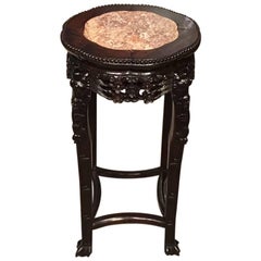 19th Century Hardwood Chinese Carved Jardinière Stand