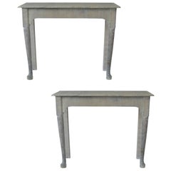 Small Pair of Limed Oak Console Tables, English 19th Century