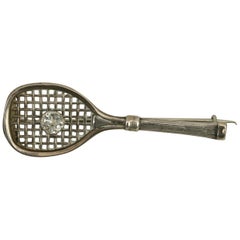 Antique Tennis Racket Brooch