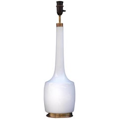 1960s Danish White Opaline Glass Lamp by Holm Sorensen
