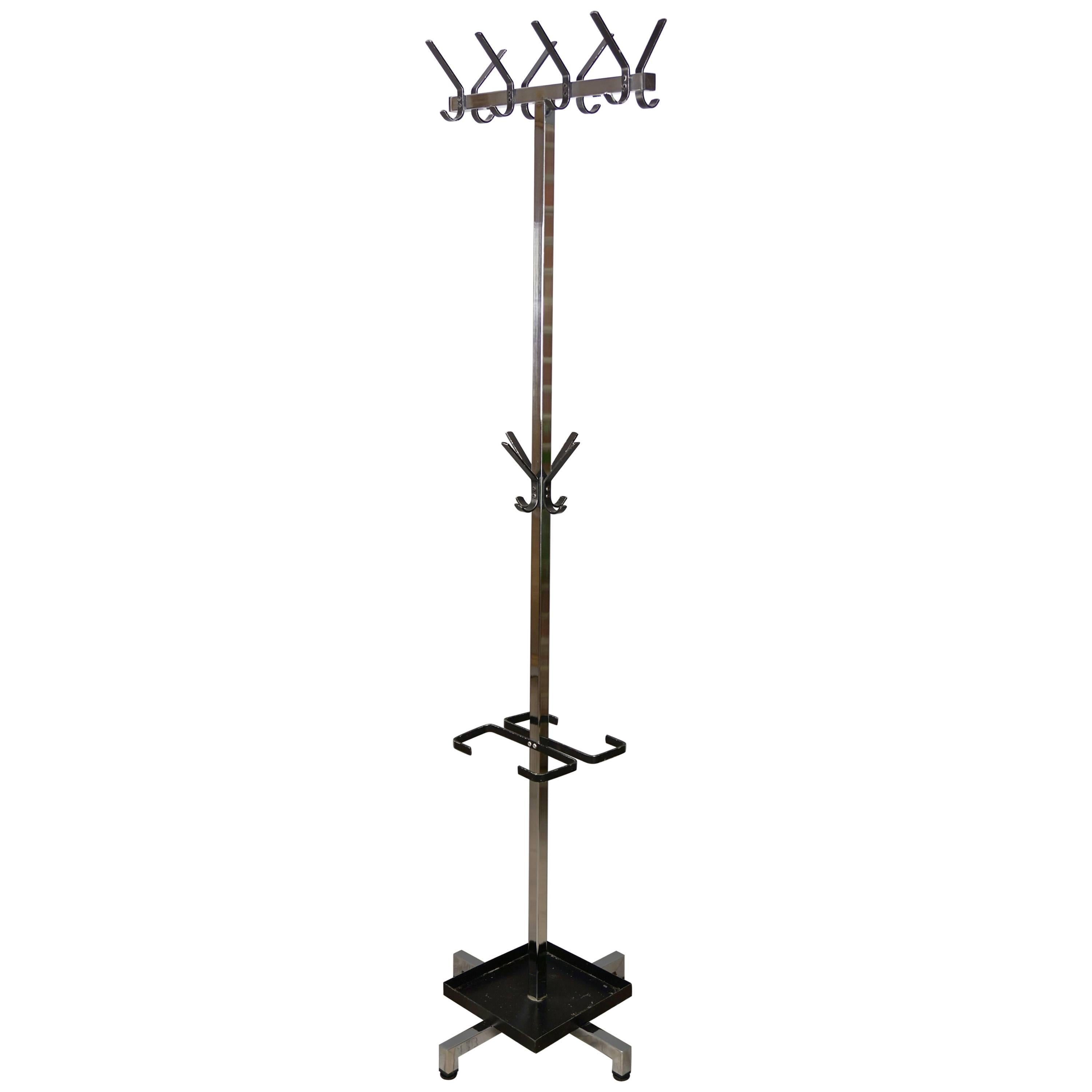 Metal Coat Rack Industrial Style from the 1950s