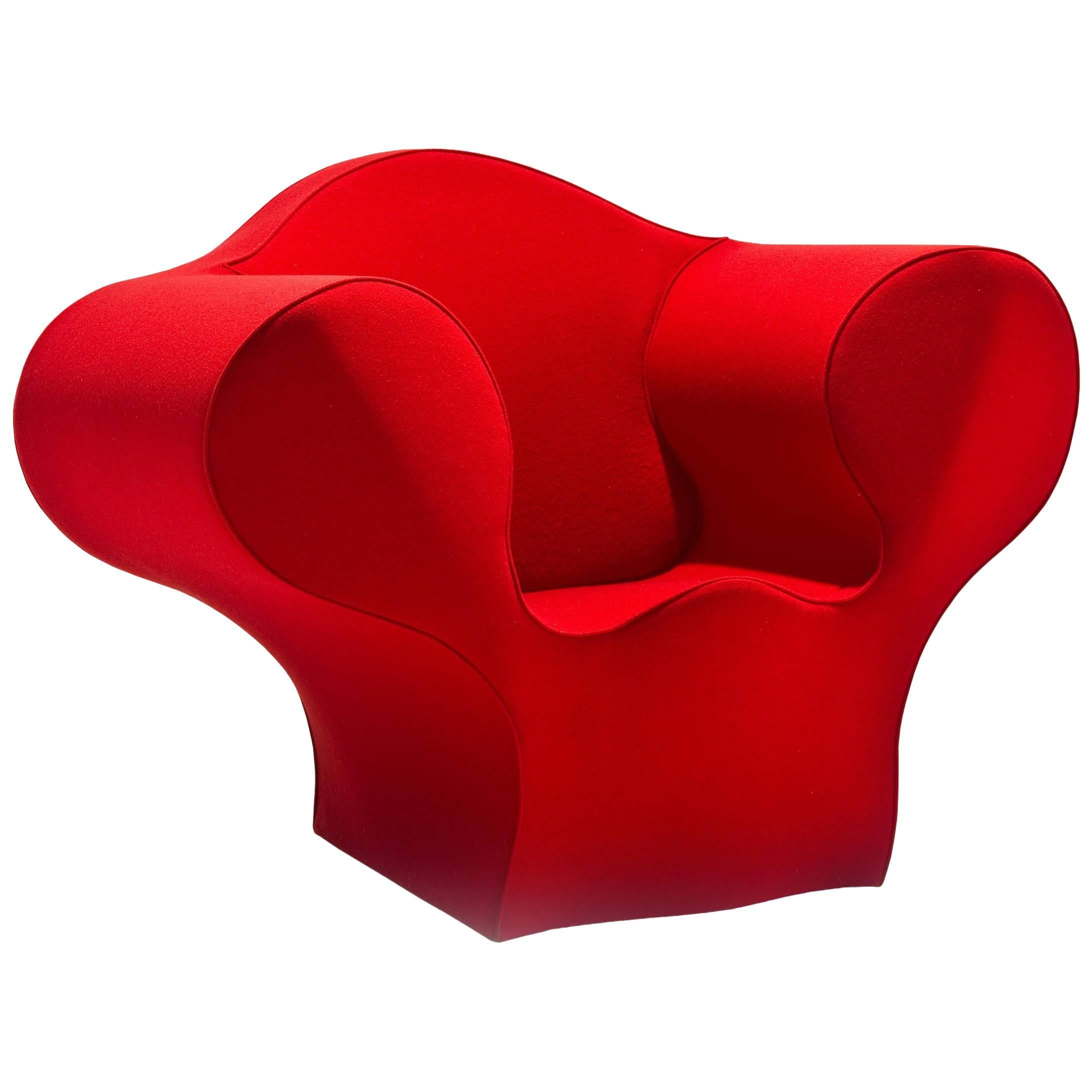 Soft Big Easy Armchair by Ron Arad in Felt or Wool Fabric for Moroso For Sale