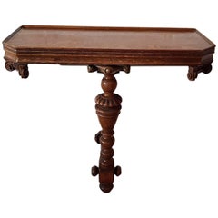 19th Century Dutch Oak Wall Console with Carved Elements