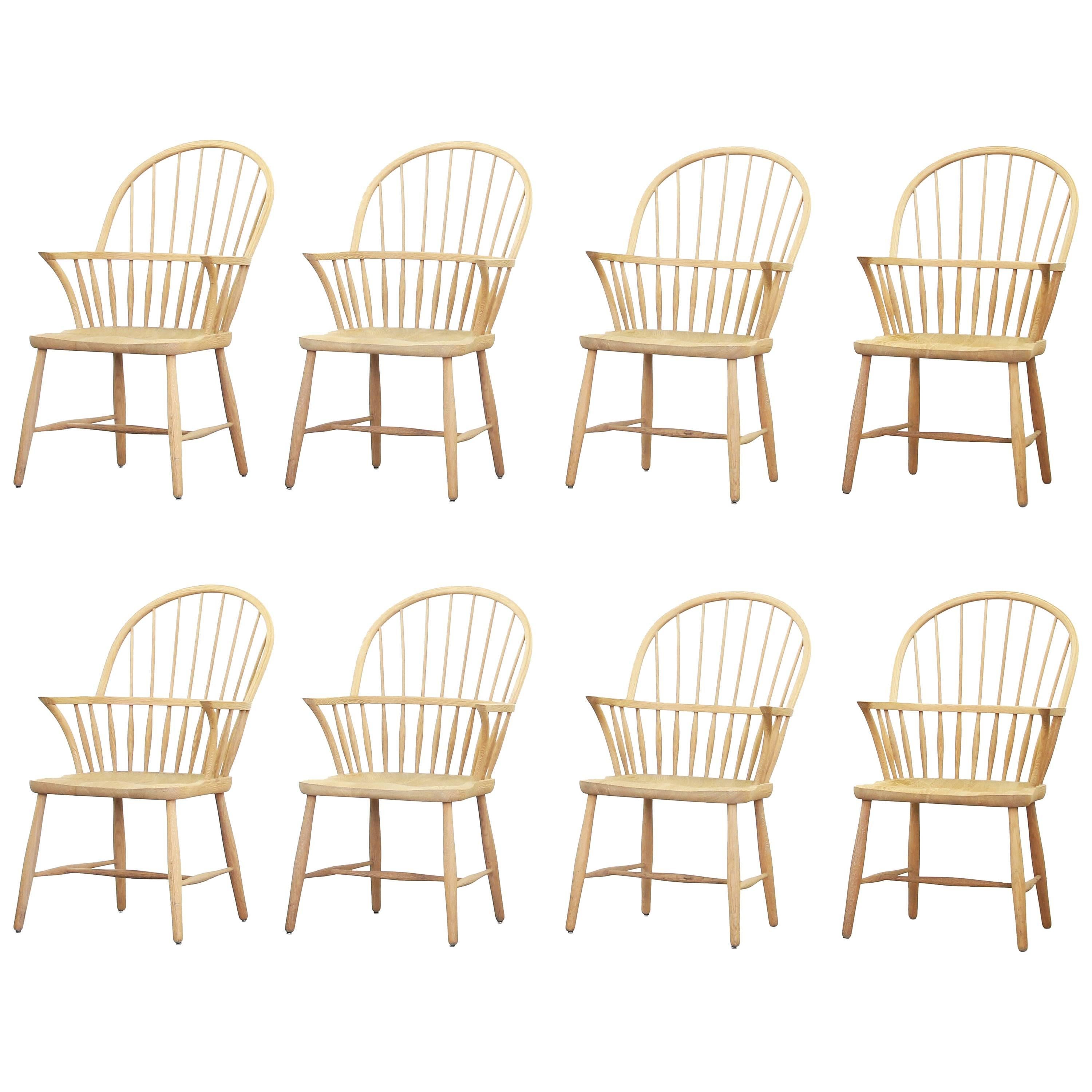 Set of Eight Windsor Dining Chairs by Frits Henningsen for Carl Hansen