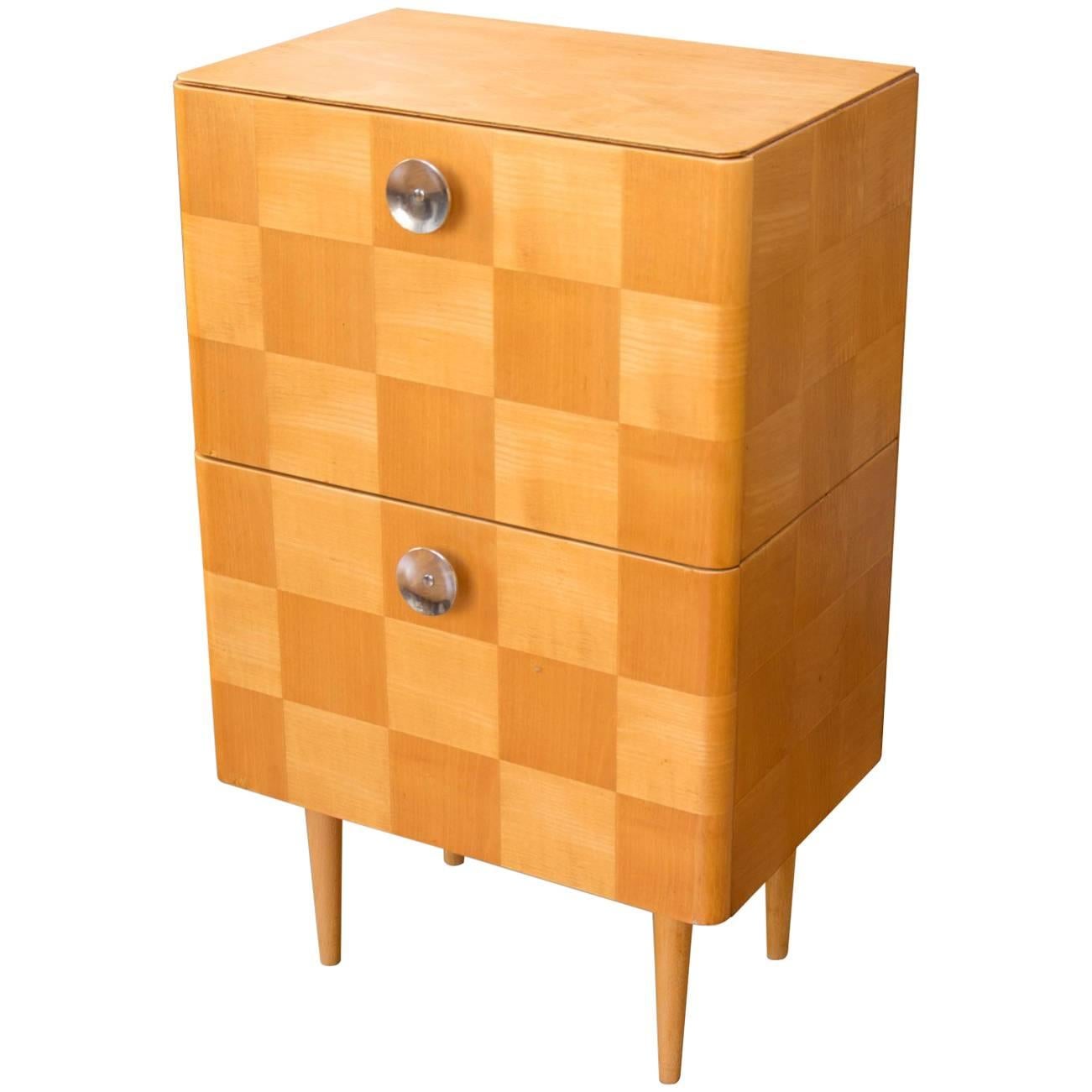 Midcentury Small Commode or Bedside Table, Attribute to Jindrich Halabala, 1950s